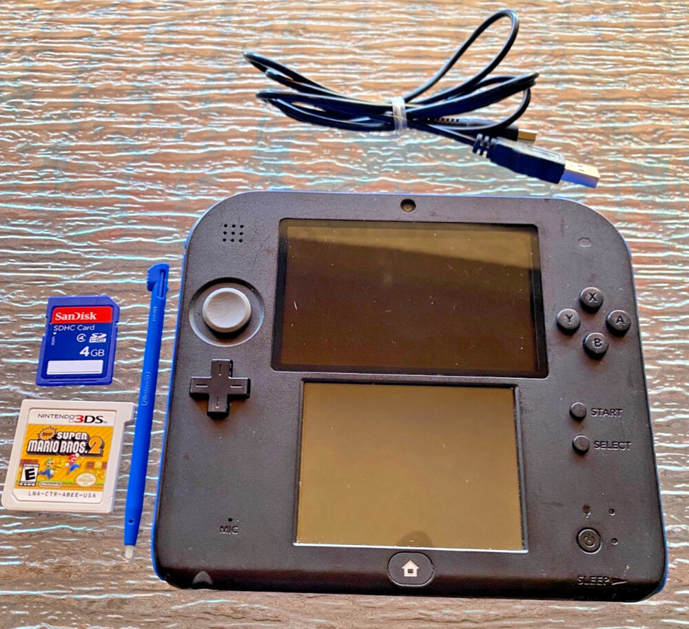 Nintendo 2DS Blue/Black US Version W/Cable *Tested*